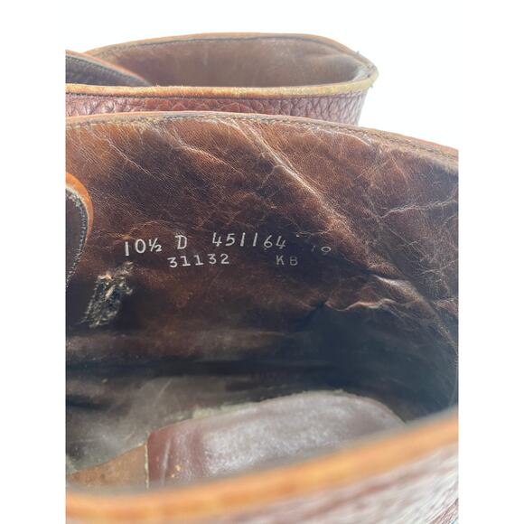 Rare Vintage FLORSHEIM ankle boot pebble leather mens size 10.5 D US made brown - Picture 4 of 9
